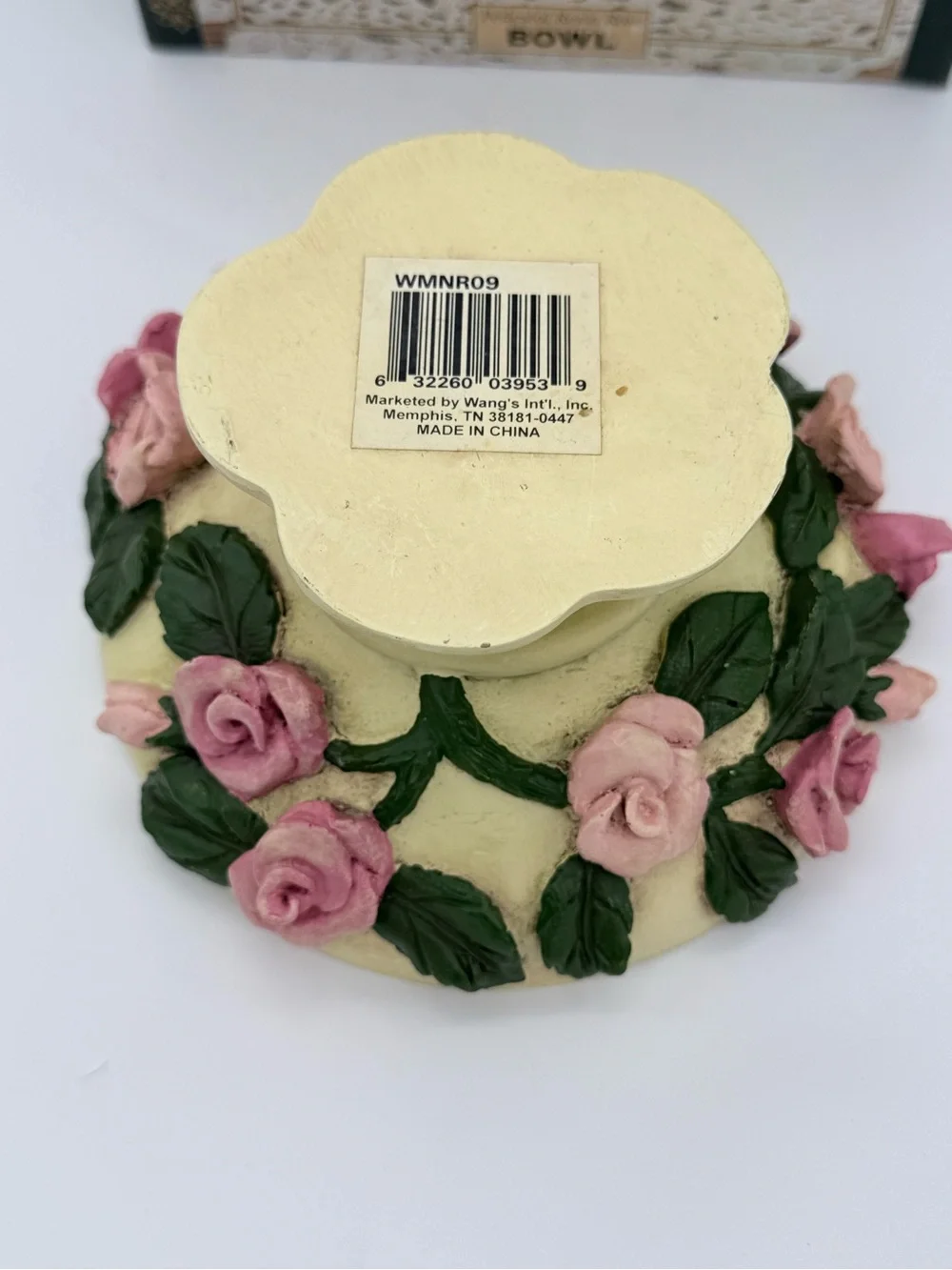 1990’s Vtg. Accents Pedestal Resin Rose Bowl Centerpiece Cottagecore Decor - NIB